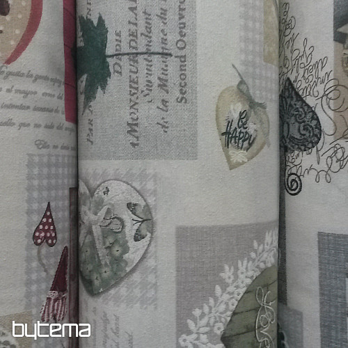 Tela decorativa CORAZÓN SHABBY beige