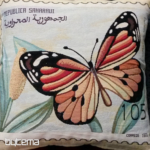 Funda de cojín decorativa POST STAMP MARIPOSA