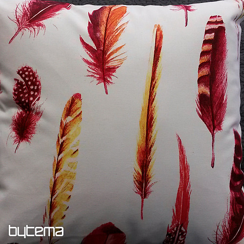 Funda de cojín decorativa PLUMA ROJA
