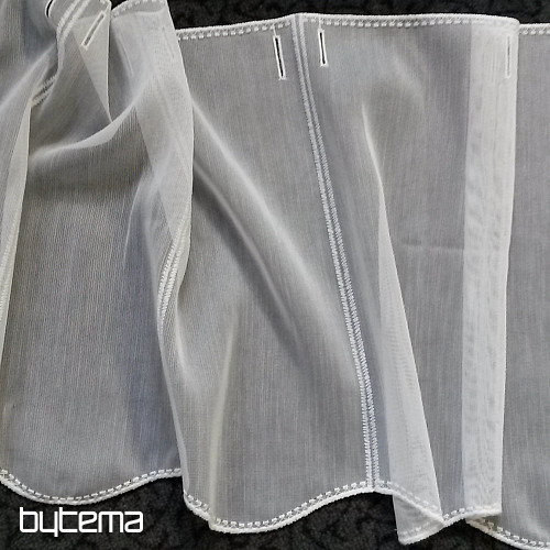 Cortina bordada moderna 11497 blanca.