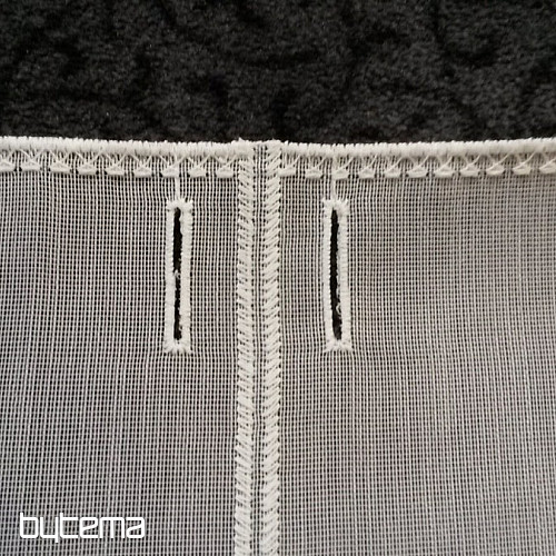 Cortina bordada moderna 11497 blanca.