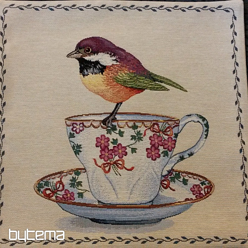 Funda de cojín tapiz Pájaros en una taza 2