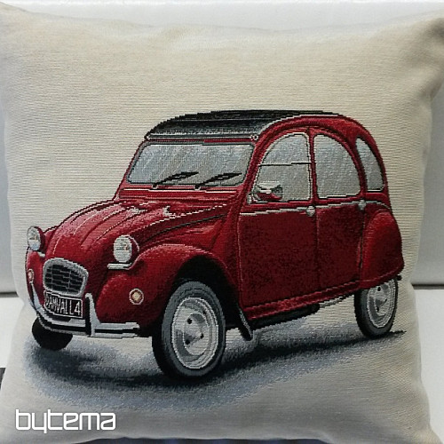 Funda de cojín tapiz Citroën 2CV rojo