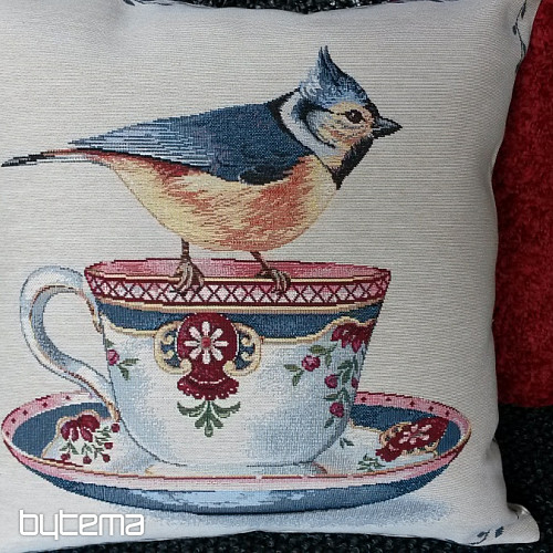Funda de cojín tapiz Pájaros en una taza 1