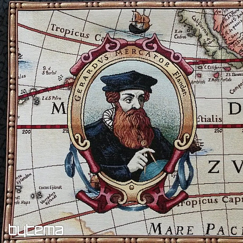 Funda de cojín tapiz grande GERHARD MERCATOR