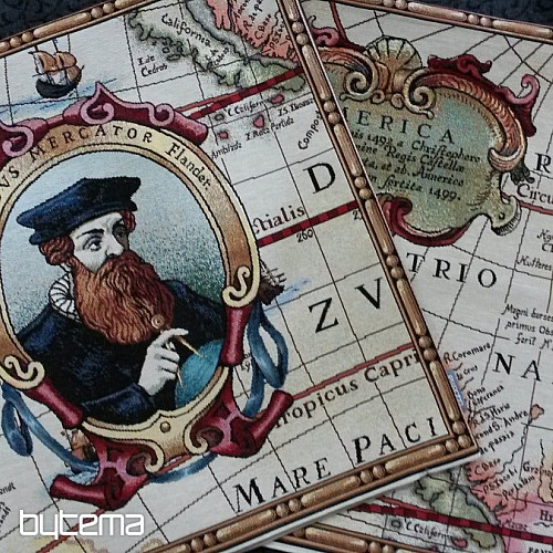 Funda de cojín tapiz grande GERHARD MERCATOR