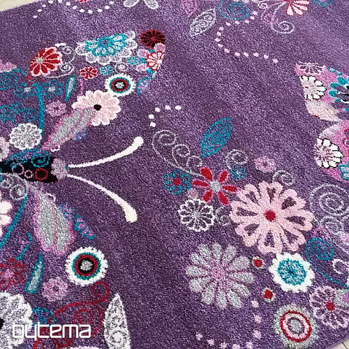 Alfombra infantil BELLA Mariposas violeta