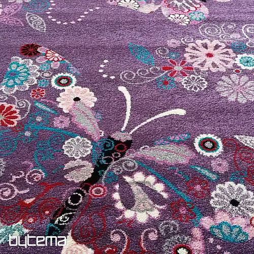 Alfombra infantil BELLA Mariposas violeta