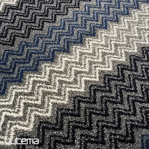 Alfombra moderna ZIG ZAG azul