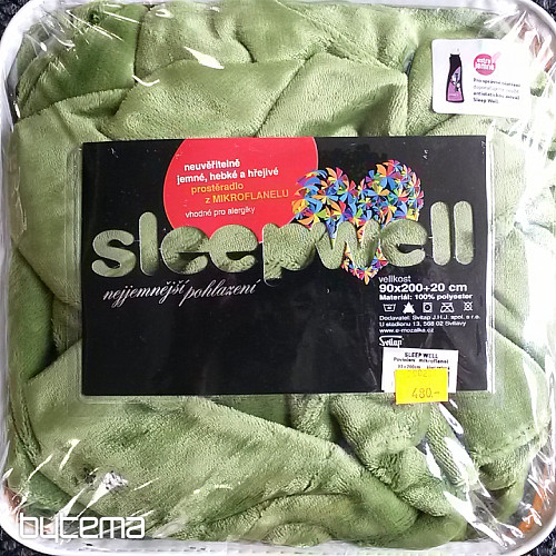Sábana de microfranela SLEEP WELL verde - kiwi