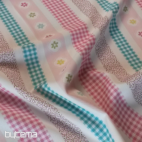 Tela decorativa TWIST STRIPES rosa