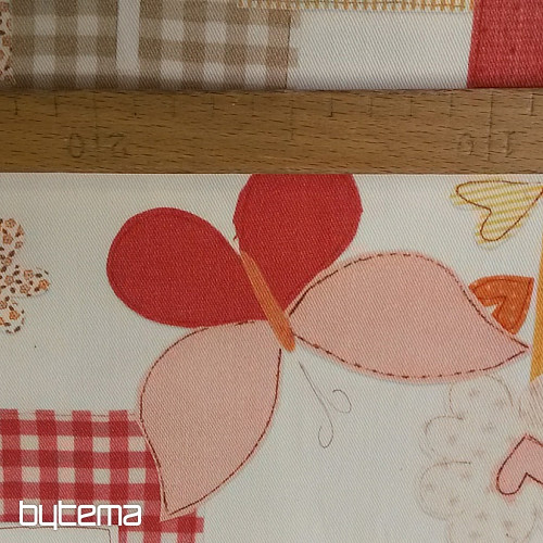 Tela decorativa infantil TWIST C01 LOVE naranja