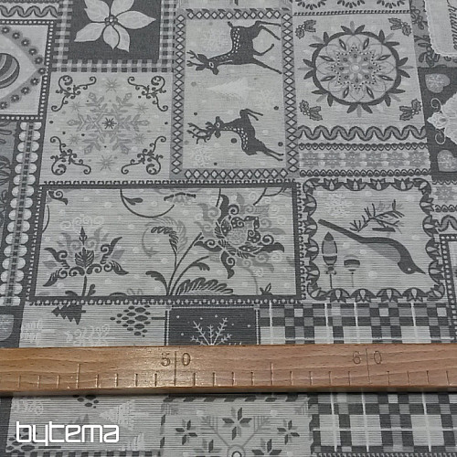 Tela decorativa navideña TIROL gris