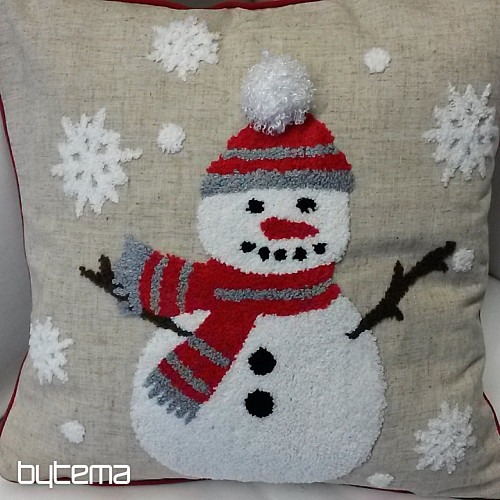 Funda decorativa bordada MUÑECO DE NIEVE