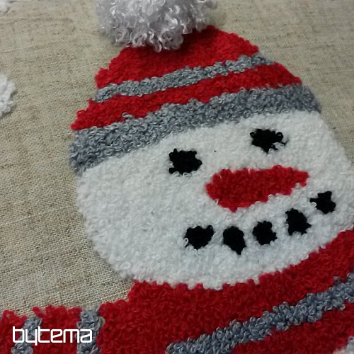 Funda decorativa bordada MUÑECO DE NIEVE