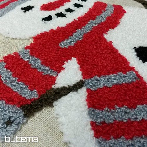 Funda decorativa bordada MUÑECO DE NIEVE