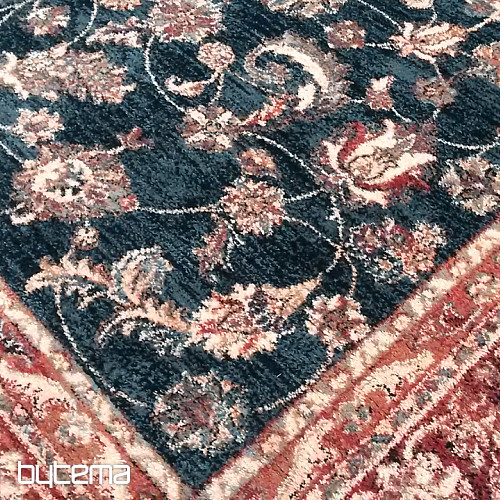 Lujosas alfombras de lana ROYAL con estampado floral verde/negro