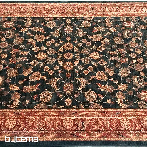 Lujosas alfombras de lana ROYAL con estampado floral verde/negro