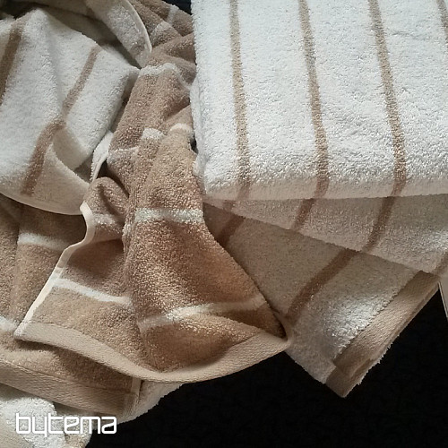 Toalla de lujo y toalla de baño LINE 155 crema/beige