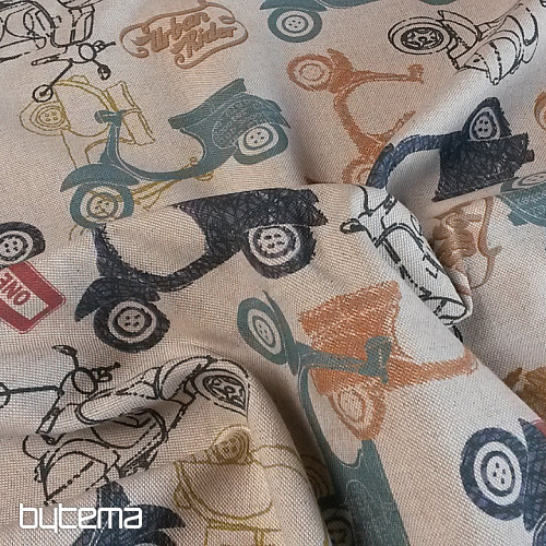 Tela decorativa para scooters VESPA, impresión digital.