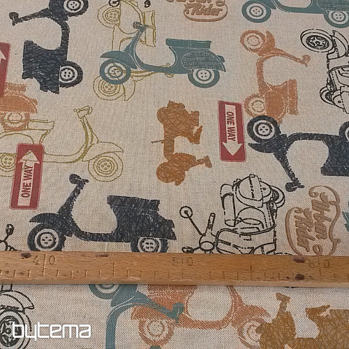 Tela decorativa para scooters VESPA, impresión digital.