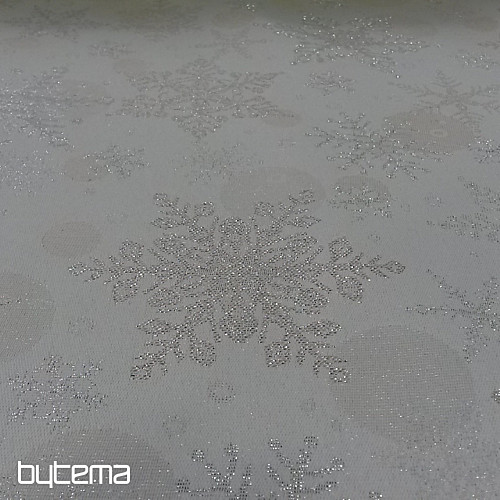 Tela jacquard decorativa FLAKES II. plata natural