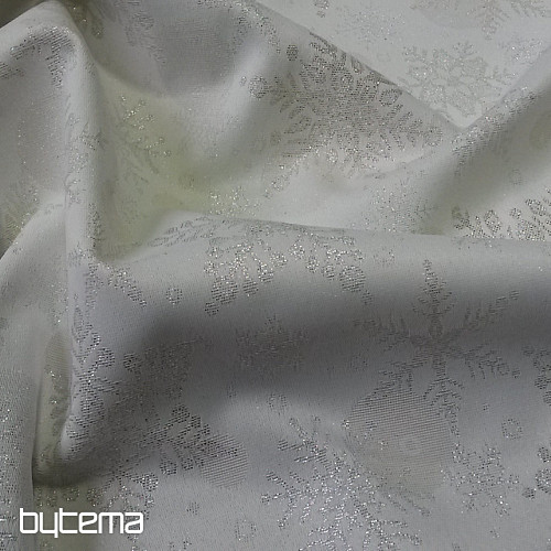 Tela jacquard decorativa FLAKES II. plata natural