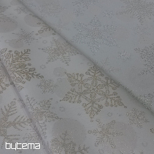 Tela jacquard decorativa FLAKES II. plata natural