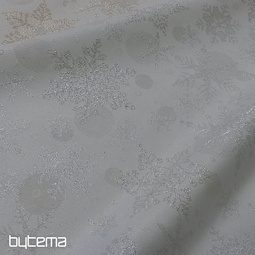 Tela jacquard decorativa FLAKES II. plata natural
