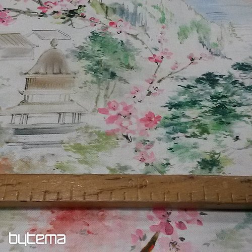 Tela decorativa MIDORI Paisaje japonés