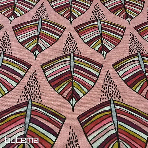 Tela decorativa EKOZI hojas rosa