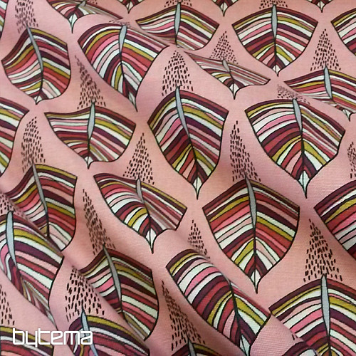 Tela decorativa EKOZI hojas rosa