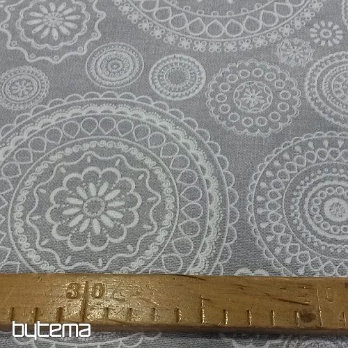 Tela decorativa MANDALA FONDO gris