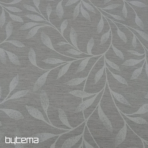 Tela jacquard decorativa NIGHT LEAFS gris