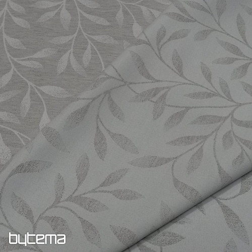 Tela jacquard decorativa NIGHT LEAFS gris