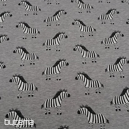 Punto de algodón estampado CEBRA gris