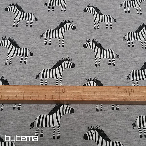 Punto de algodón estampado CEBRA gris