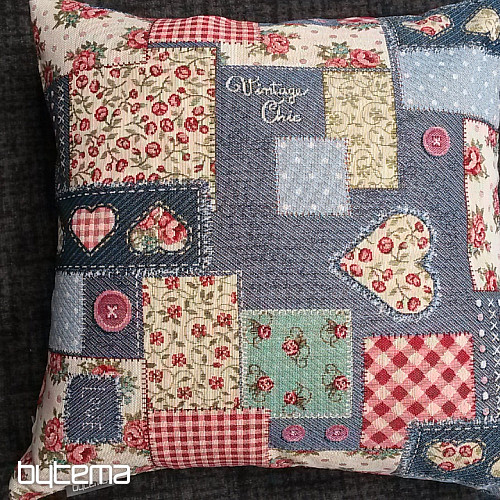 Funda de almohada de tapiz estilo patchwork vintage