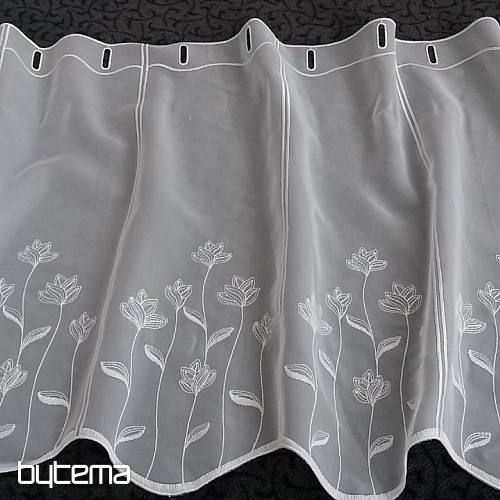 Cortina bordada para vidriera Flores