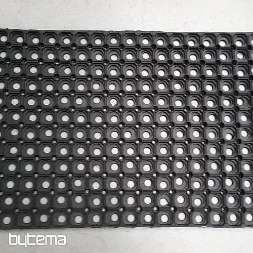 Alfombra de goma negra de goma.