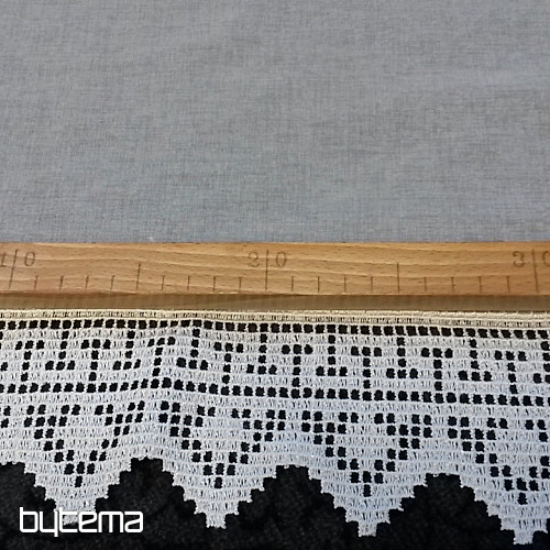 Cortina vidriera bordada 81864 blanco