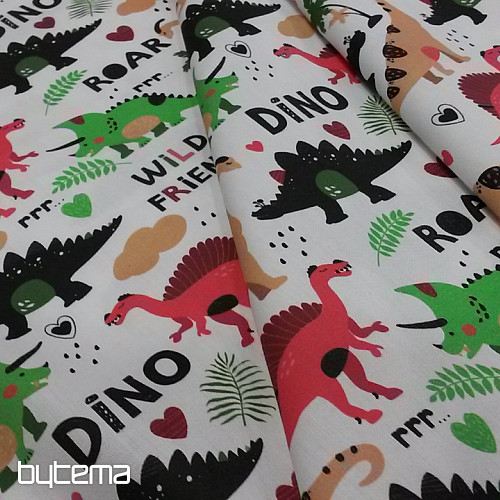 Satén de algodón infantil estampado digital DINOSAURIOS