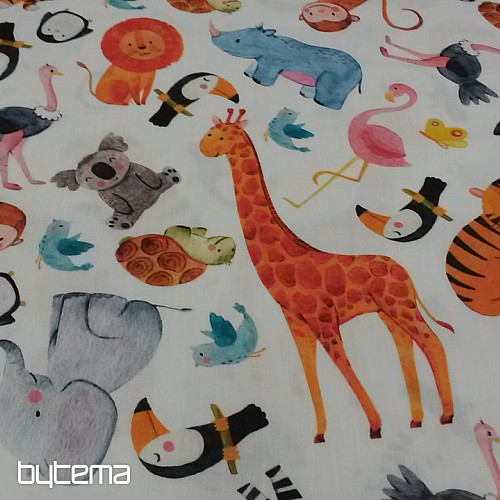 Satén de algodón infantil estampado digital ZOO