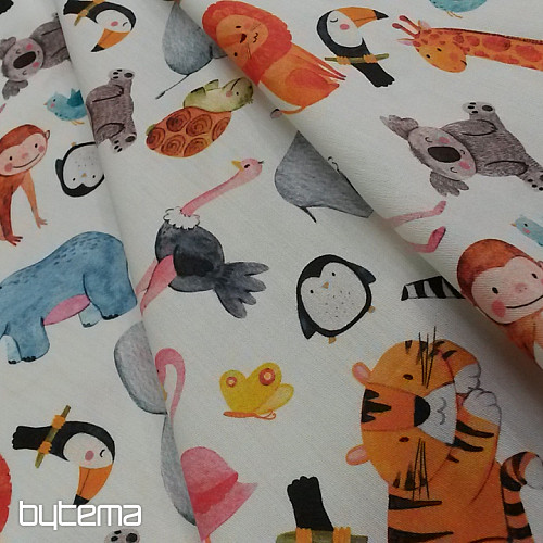Satén de algodón infantil estampado digital ZOO