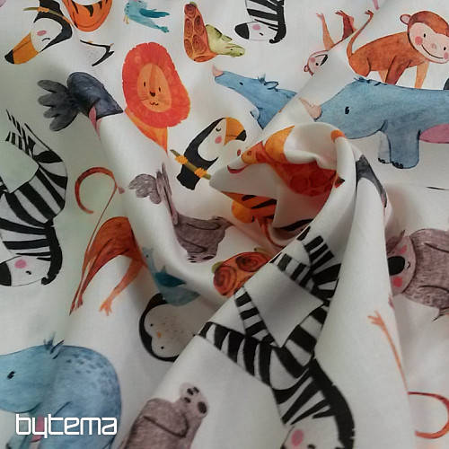 Satén de algodón infantil estampado digital ZOO