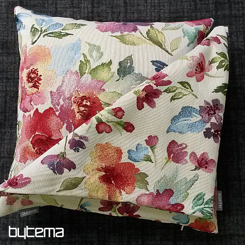 Funda de cojín tapiz FLORES PASTEL