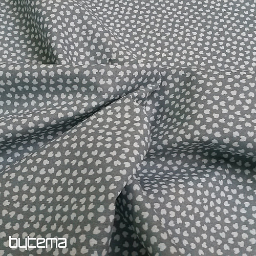 Tela de algodón CORAZÓN gris-azul