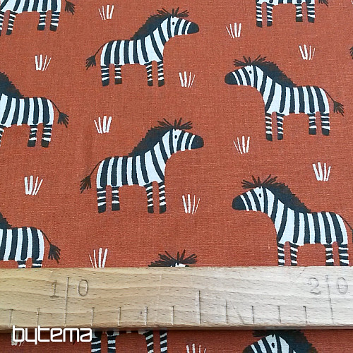 Tela de algodón ZEBRA marrón