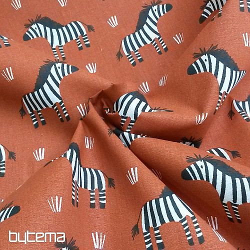 Tela de algodón ZEBRA marrón