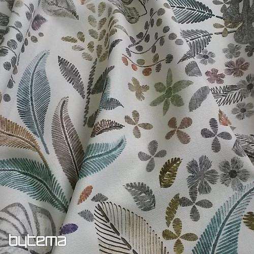 Tela decorativa MELIA HOJAS verde